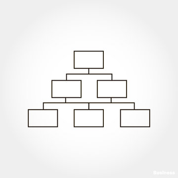 Vectorial Image Of A Tree Structure Of Elements. Black Scheme On White Background.