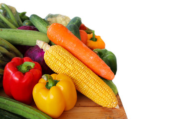 Mixed  vegetables on white background. 