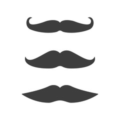 Mustache set icon. Collection flat mustache vector