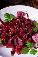 beetroot salad with raspberries