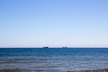 Seascape with ships