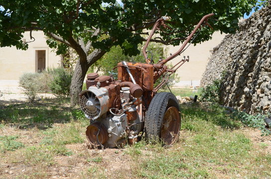 abandoned old tractor