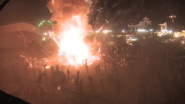 Over view of the Toritos parade from above the crowd 6