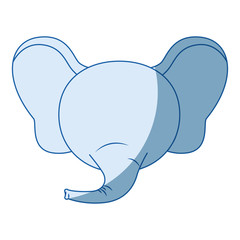 blue color shading faceless of elephant animal vector illustration