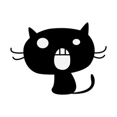 Silhouette of cute black cat