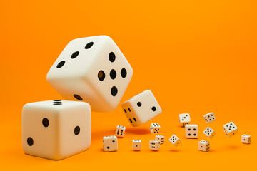 Concept of dice game.,3D rendering