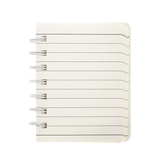 Blank notebook isolated on white background.