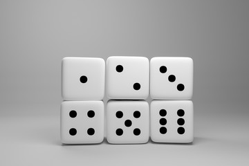 Concept of dice game.,3D rendering