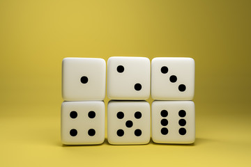 Concept of dice game.,3D rendering