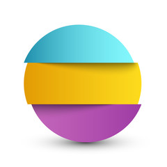 Element of infographic. Volumetric paper strips in the form of a circle. The falling shadow. Paper strips. Business illustration for projects. Steps to success