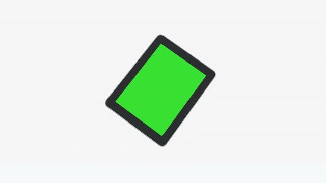 4k 3D Ipad Presentation Tablet Computer Touch Screen Green Screen.