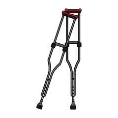 crutches object over white background vector illustration