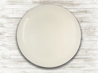 Empty porcelain plate for different uses