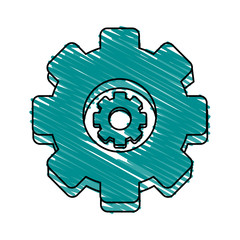 gear wheel doodle over white background vector illustration