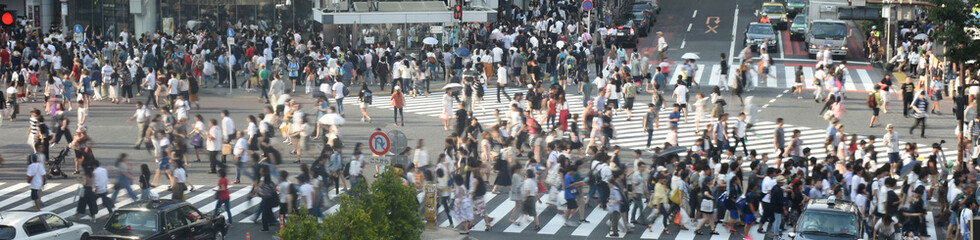 日本の東京都市景観「渋谷の交差点」