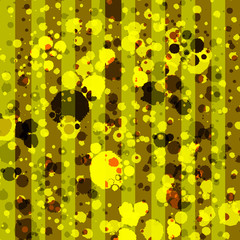 illustration of scribble pattern for design. Gray and yellow spray with band on yellow background. Backdrop for vintage art.