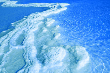 Plakat Texture of Dead sea. Salt sea shore