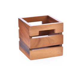 wooden box on white background