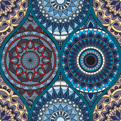 pattern with mandalas. Vintage decorative elements. Hand drawn background. Islam, Arabic, Indian, ottoman motifs.