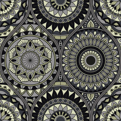 pattern with mandalas. Vintage decorative elements. Hand drawn background. Islam, Arabic, Indian, ottoman motifs.