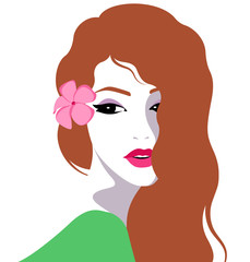 Beautiful girl with flowers in her hair