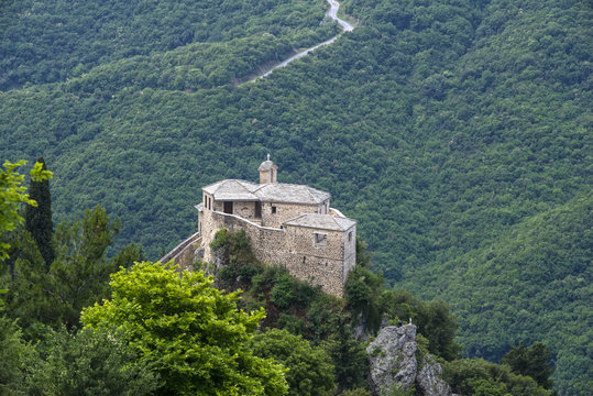 GREECE, monastery Ayiou Meva above the viillage Kokkinolitapi near the border to macedonia