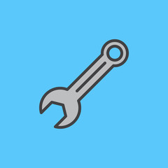 Spanner, wrench filled outline icon, line vector sign, linear colorful pictogram. Maintenance symbol, logo illustration. Pixel perfect