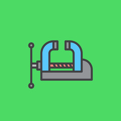 Fototapeta premium Workshop Bench Vise, Clamp filled outline icon, line vector sign, linear colorful pictogram. Symbol, logo illustration. Pixel perfect