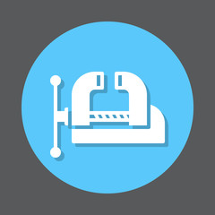 Workshop Bench Vise, Clamp flat icon. Round colorful button, circular vector sign, logo illustration. Flat style design