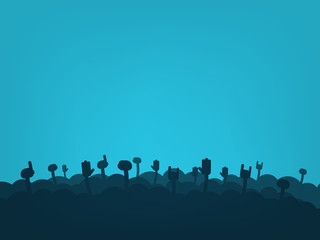 Naklejka premium crowd of fans silhouette