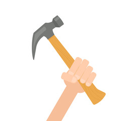 Hand holding hammer