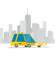 Fototapeta na wymiar Yellow taxi car