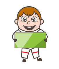Cartoon Astronaut Holding a Banner Vector Illustration