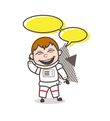 Cartoon Astronaut with Speech Bubble Vector Illustration
