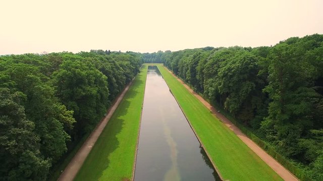 Aerial Dusseldorf Germany Beneath Castle and Park