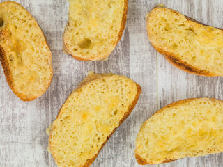 Melted Cheese on Toasted Ciabatta Bread