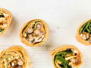 Mexican Style Three Bean Vegetarian Wrap