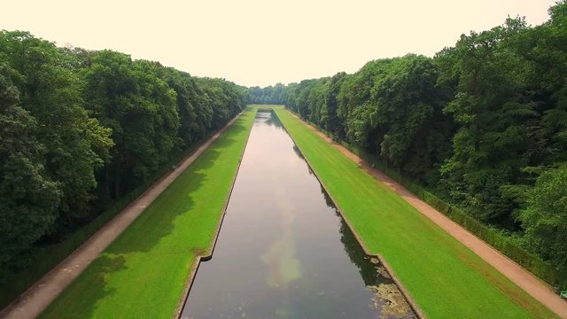 Aerial Dusseldorf Germany Beneath Castle and Park