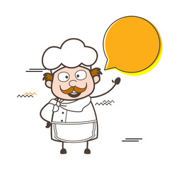 Cartoon Chef with Chat Bubble Vector Illustration
