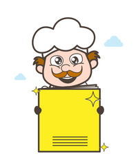 Cartoon Chef Showing a Notebook Vector Illustration