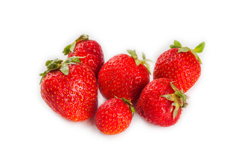 strawberries isolated on white