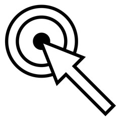 Vector Single Outline Icon - Arrow and Aim