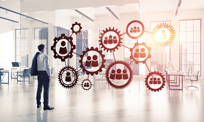 Networking and social communication concept as effective point f