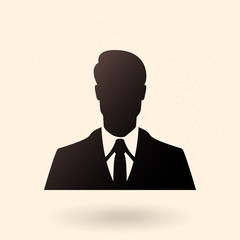 Vector Black Silhouette Icon - Businessman