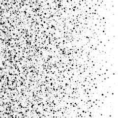 Dense black dots. Left gradient with dense black dots on white background. Vector illustration.