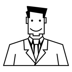 Vector Outline Icon - Businessman in Suit