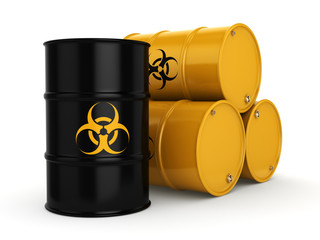 3D rendering biohazard barrels