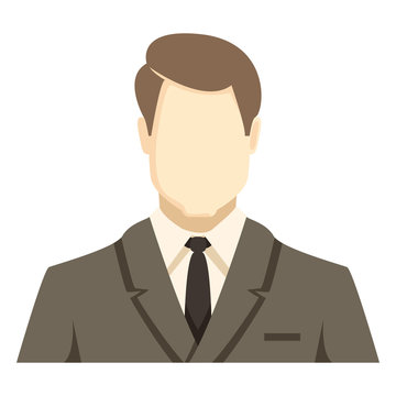 Vector Color Flat Icon - Businessman in Suit