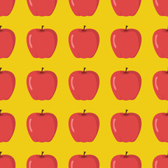 Apple vector seamless pattern. Cartoon fruit stylish texture. Repeating apple fruit seamless pattern background for friut design and web