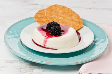 Panna Cotta with Blackberries